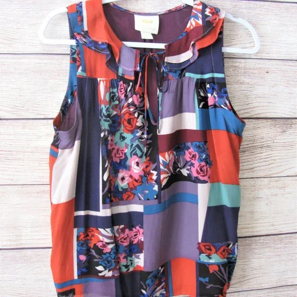 Anthropologie Maeve Patchwork Anderson Sleeveless Top - Picture 6 of 9